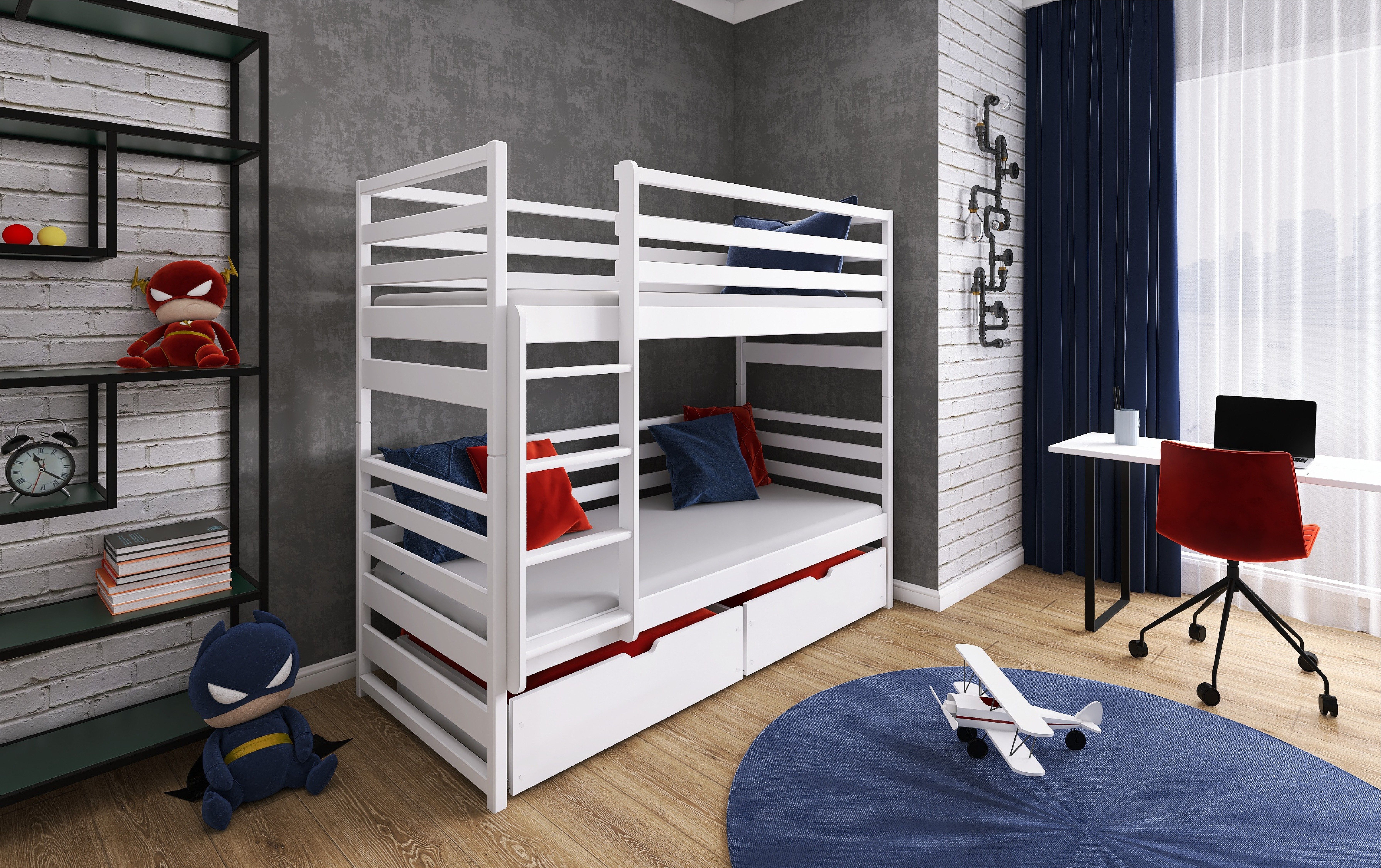 Skrivemaskine Tanke spisekammer MANAYA JUNIOR KØJESENG 200 X 90. HVID - Manaya